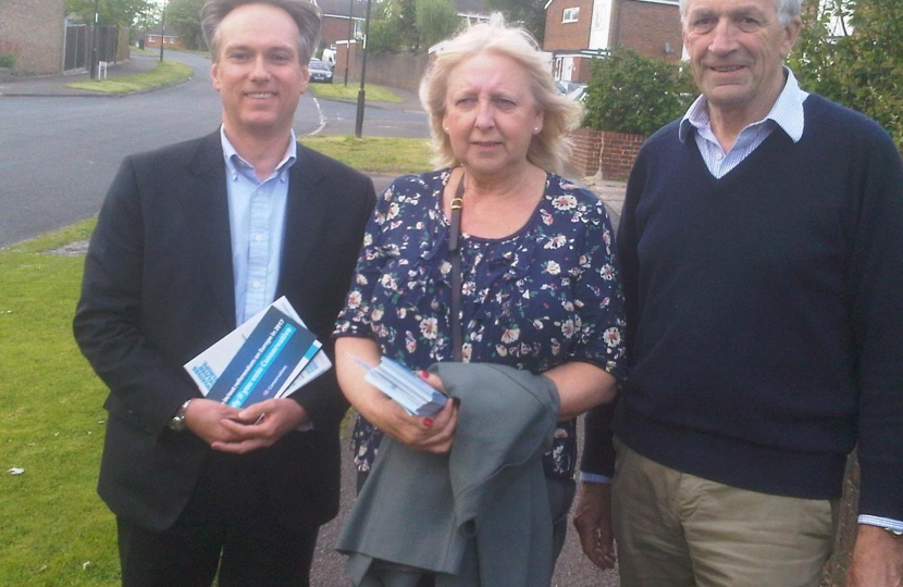 Henry Smith MP campaigning with Jan Tarrant and Richard Ashworth MEP