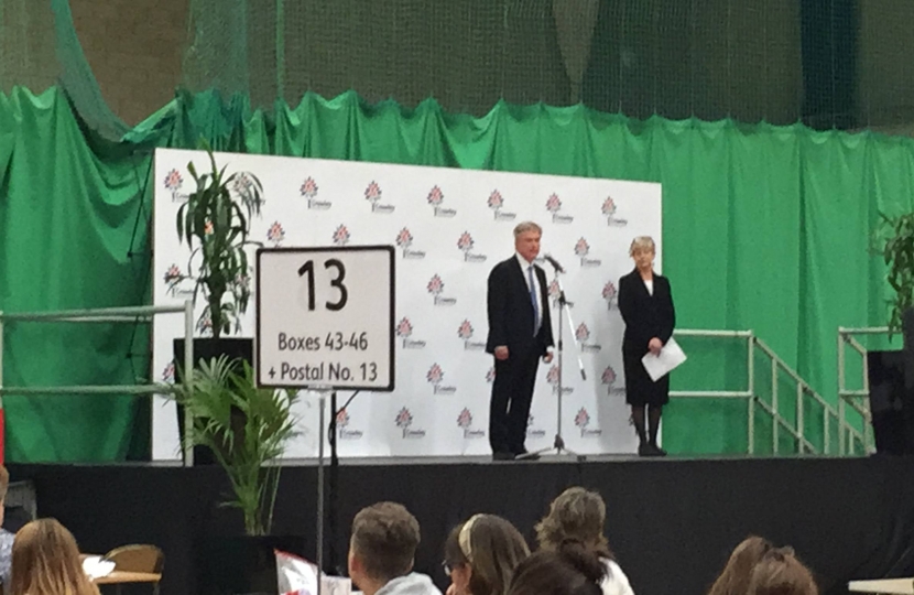 Henry Smith re-elected to serve as Member of Parliament for Crawley