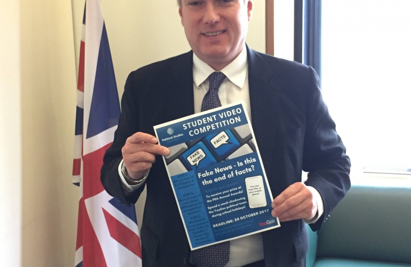 Henry Smith MP invites Crawley Students to enter Video Competition on Fake News