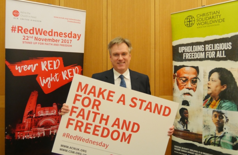 Henry Smith MP stands up for Faith and Freedom on Red Wednesday