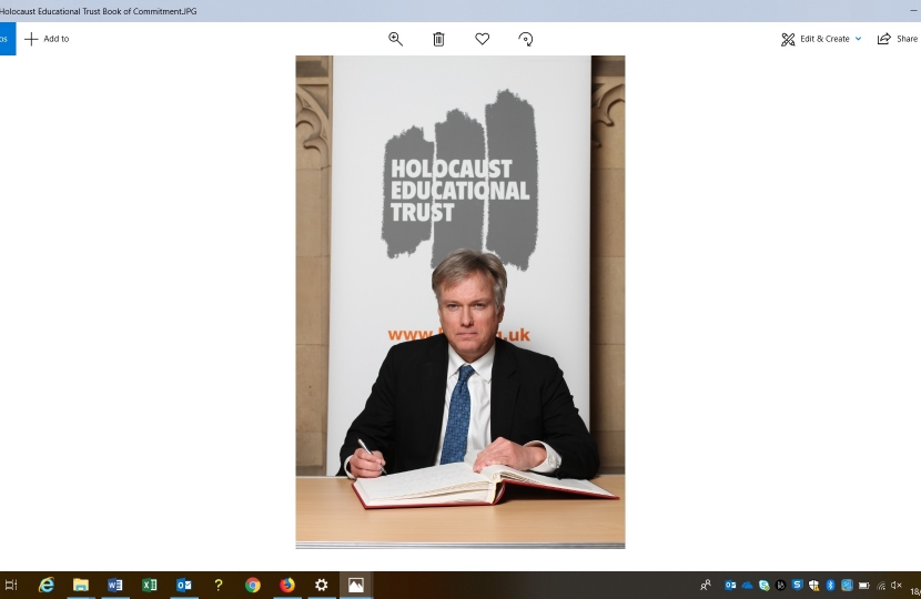 Henry Smith MP signs Holocaust Educational Trust Book of Commitment