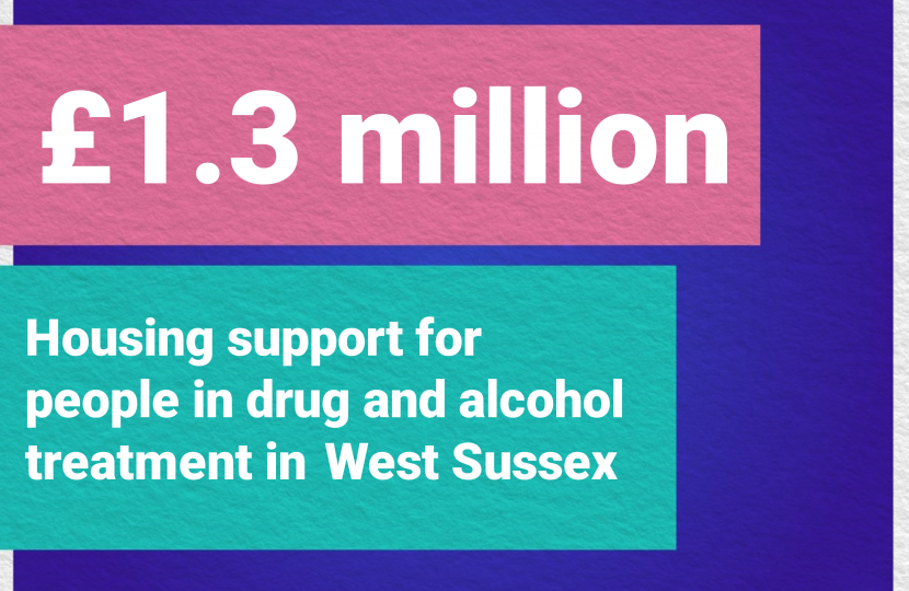 Henry Smith MP welcomes £1.3 million to improve Housing Support for Drug and Alcohol Recovery in West Sussex