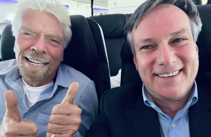 Henry Smith MP congratulates Crawley-Headquartered Virgin Atlantic Airways on the World's First 100 Per Cent Sustainable Aviation Fuel Transatlantic Powered Flight