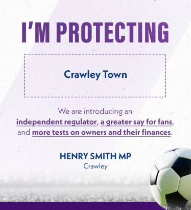 Henry Smith MP backs Government Plan to put Fans at the Heart of Football